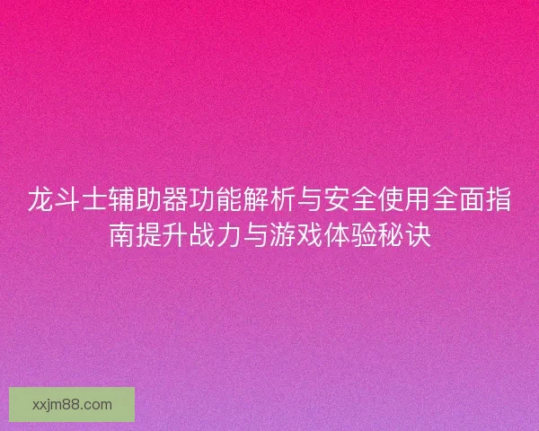 龙斗士辅助器功能解析与安全使用全面指南提升战力与游戏体验秘诀